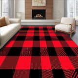 Holiday Checkered Entry with Festive Cabin Squares(Red)
