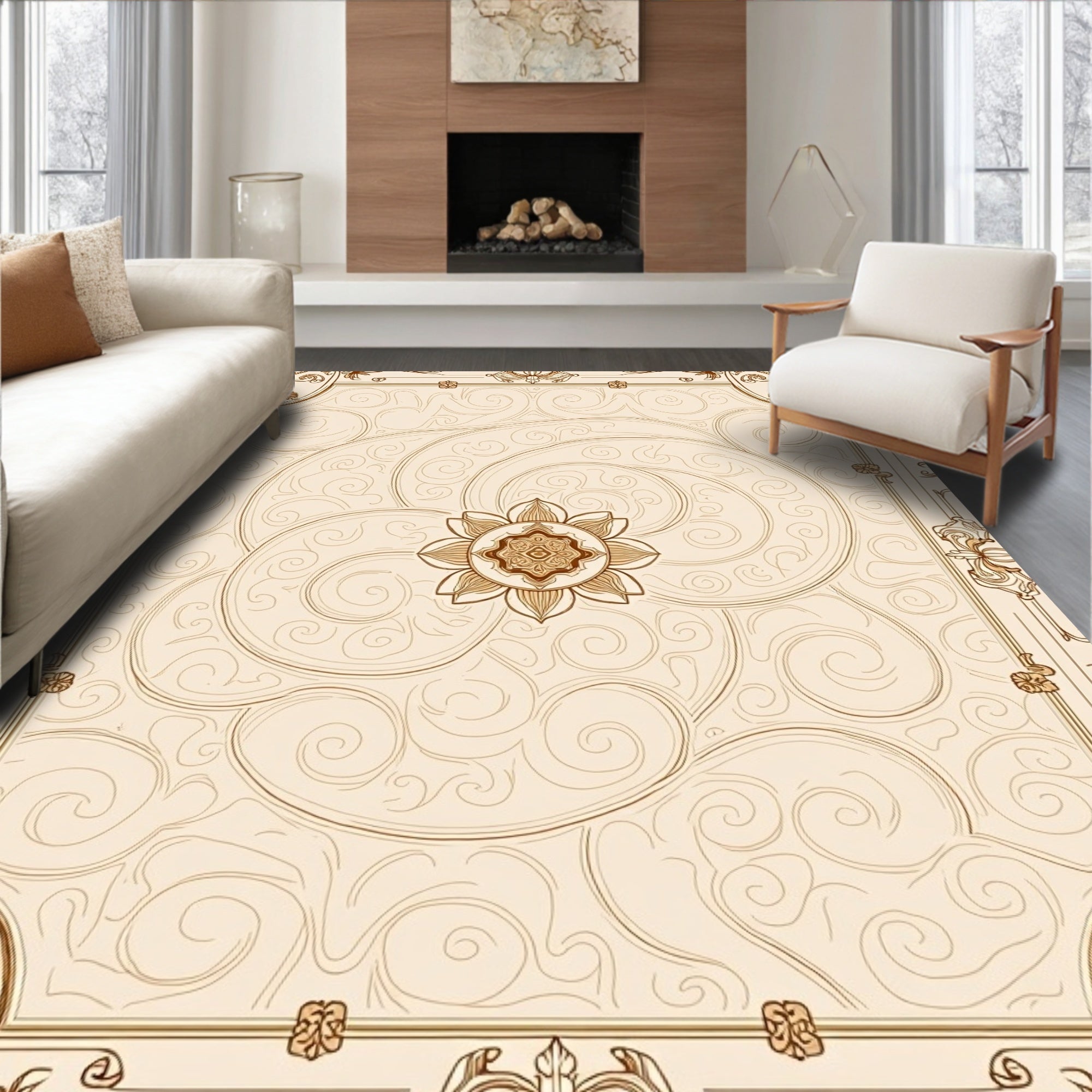 Vintage Spiral Floral Handwoven Artisan (Beige) - ODIKA