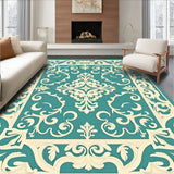 Distressed Damask Scrollwork with Ornate Flourishes Style (Beige)