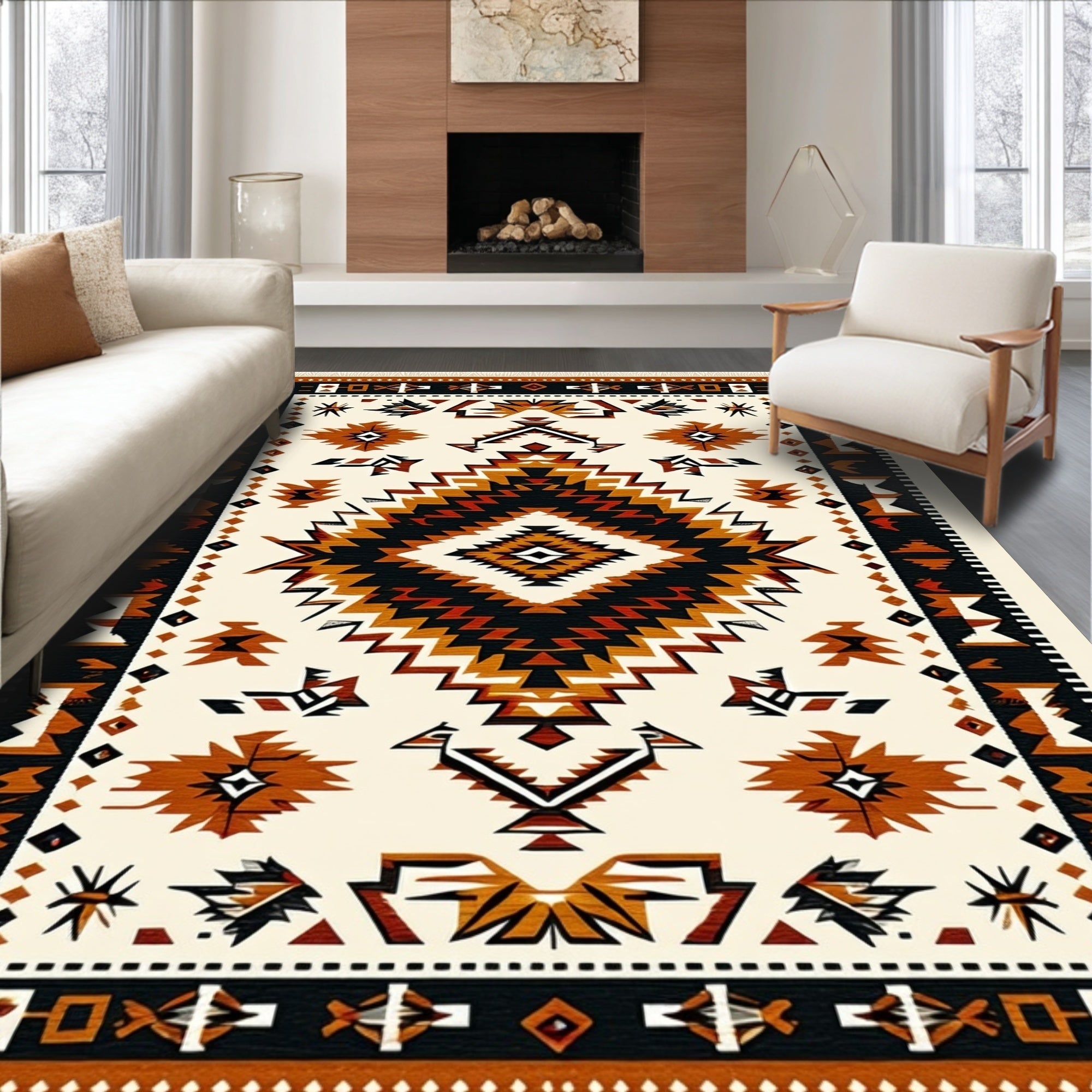Ultra Soft Area Rug, Non Slip, Stain Resistant, Washable Area Rugs for Living Room, Bedroom, Vintage Camel Bedroom Machine Washable Area Rug(Beige)