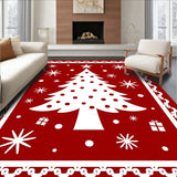 Jolly Evergreen Celebration Decorative Seasonal Flooring Accent(Red)