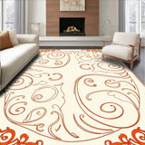 Opulent Curled Wool Inspired Swirling Motif Accent(Beige)