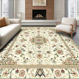 Elegant Beige Oriental Runner with Intricate Floral Medallion Design(Beige)