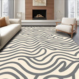 Abstract Maze Labyrinth Zigzag Contemporary (Beige)