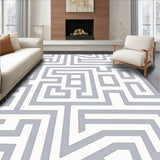 Modern Interlocking Checkered Maze Abstract Accent(Gray)