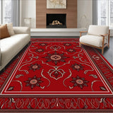 Mystical Arabesque Botanic Labyrinth With Curved Borders(Red)