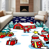 North Pole Workshop Magical Winter Wonderland Floor Covering(Red)