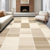 Grand Millennial Checkered Rug Modern Checkerboard Area Accent(Beige)