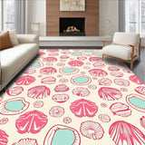 Nautical Seashell Mosaic with Starfish Motifs(Pink)