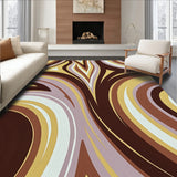 Elegant Marbled Waterfall Cascade Flowing Artistic Accent(Brown)