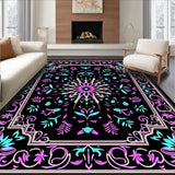 Eclectic and Floral Swirl Accent with Dark Botanical Motif (Black)