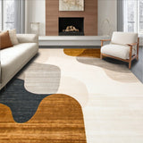 Modern Non Slip with Curved Lines and Earthy Neutral Palette(Beige)