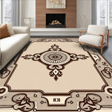 Plush Octagonal Medallion Contemporary Pile(Beige)