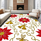 Winter Celebration Bells with Poinsettia Floral Swirls Decoration(Red)