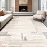 Abstract Beige Area Modern Lines & Subtle Texture for Home(Beige)