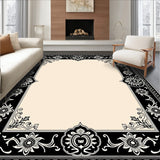 Intricate Medallion Damask Traditional Ornamental Design(Black)