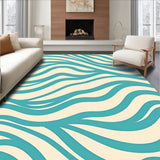 Abstract Wave Ripple Design with Flowing Curved Motifs(Blue)