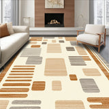 Beige Abstract Animal Inspired Runner(Beige)