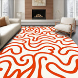 Elegant Curled Sheepskin Effect with Wave Texture and Subtle Depth(Orange)