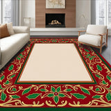 Festive Holly Vine Border Design with Traditional Holiday Leaf Scrollwork(Red)