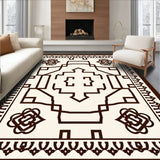 Mediterranean Mosaic Labyrinth Artistry Symmetrical Basketweave (Beige)