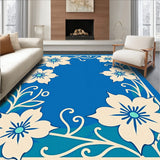 Blossom Medley Botanical with Whimsical Petal Motifs(Blue)