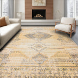 Large Beige Area with a Boho Chic Distressed Design and Earthy Hues(Beige)