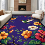 Nectar Half Round with Hummingbird and Trumpet Flower Design(Purple)