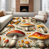 Ultra Soft Area Rug, Non Slip, Stain Resistant, Washable Area Rugs for Living Room, Bedroom, Butterfly Mushroom Low-Profile Seasonal Rug(Yellow)