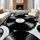 Ultra Soft Area Rug, Non Slip, Stain Resistant, Washable Area Rugs for Living Room, Bedroom, Cool Pop Art Music Decor Study Mat(Black)