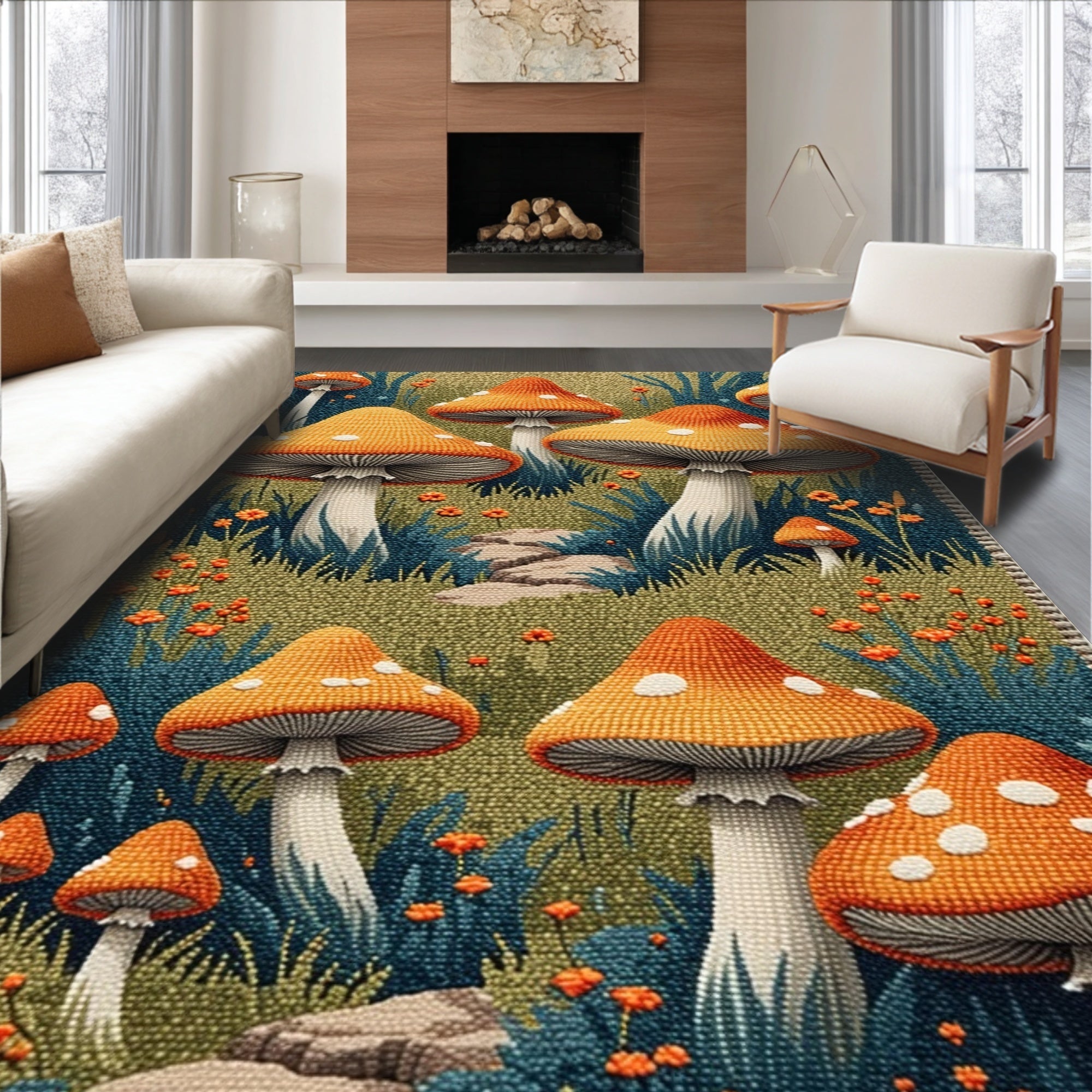 Ultra Soft Area Rug, Non Slip, Stain Resistant, Washable Area Rugs for Living Room, Bedroom, Witchy Aesthetic Beige Entryway Runner Mat(Orange)