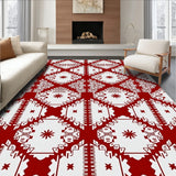 Nordic Inspired Interlocking Plaid with Starburst Detailing(Red)