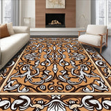 Abstract Paisley Mosaic with Swirling Vine Accents(Brown)