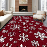 Vintage Snowflake Christmas Entrance Winter Door Covering(Red)