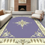 Vintage Medallion Motif Traditional Style Floor Covering(Purple)