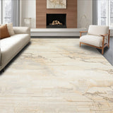 Stylish Beige Area with Marble Effect and Elegant Abstract(Beige)