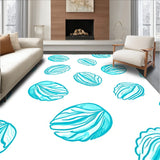 Abstract Oceanic Shell with Flowing Motifs (Blue)
