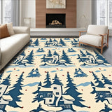 Winter Wonderland Scene Decorative with Snowy Landscape Design(Beige)