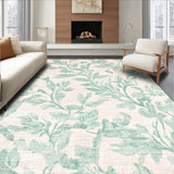 Blush Area with Green and White Botanical Print(Beige)