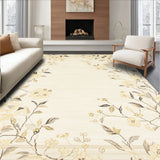 Contemporary Ivory Beige Easy Clean Non Shedding Floor Covering(Beige)