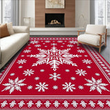 Festive Snowflake Holiday Accent with Intricate Winter Motifs(Red)