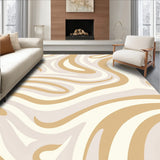 Flowing Wave Motif Modern Minimalist Art(Beige)