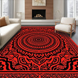 Boho Shag with Intricate Medallion Design(Red)