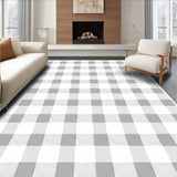Gingham with Classic Crosshatch Motif(Gray)
