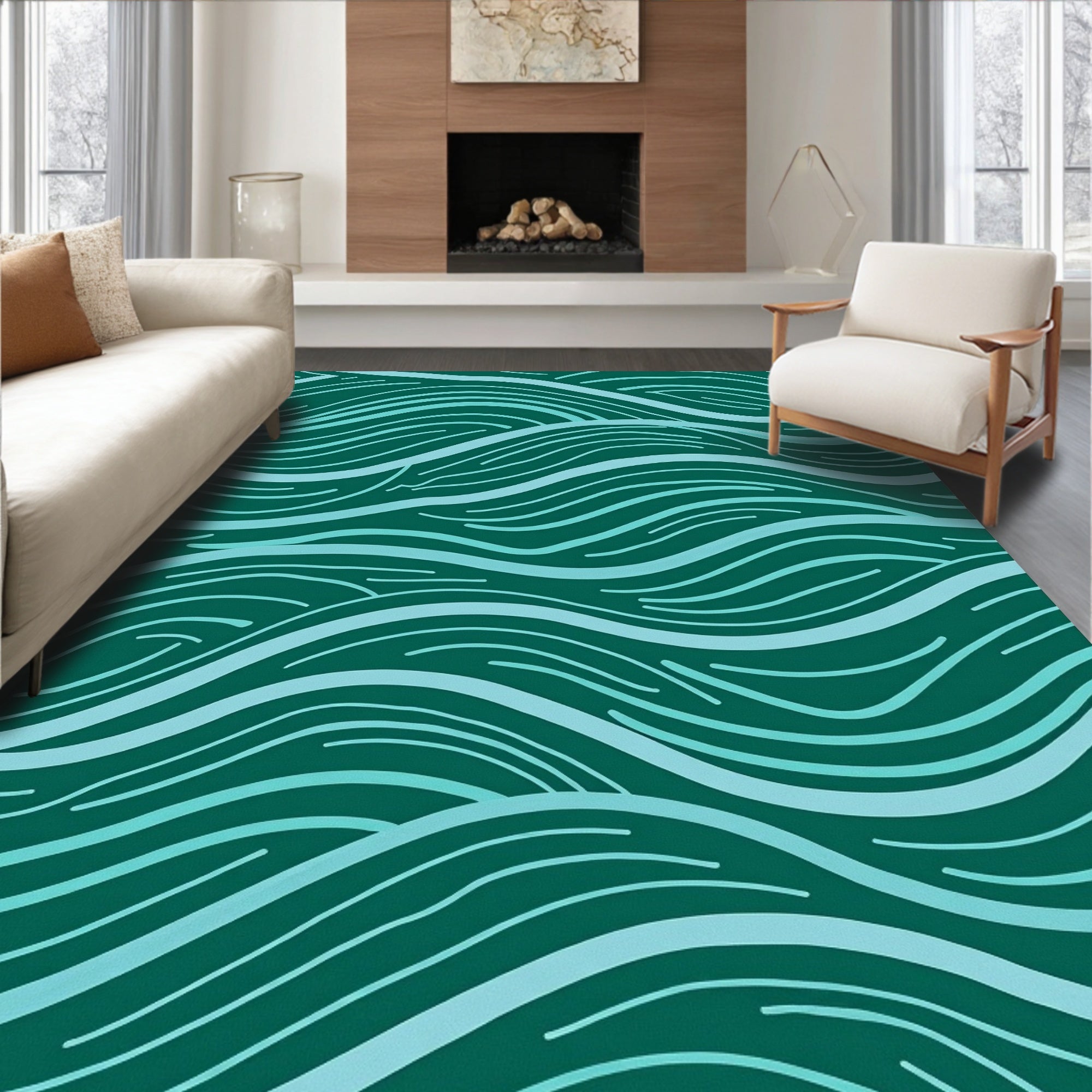 Fluid Wave Motion with Undulating Ocean Current (Green) - ODIKA