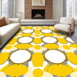 Hexagonal Honeycomb Grid Modern Abstract Art(Yellow)
