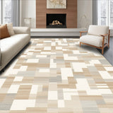 Modern Abstract Desk Chair for Hardwood Floors Non Slip Design(Beige)