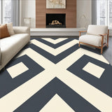 Chevron Zigzag Modern Floor Covering with Rhythmic Stripes(Gray)