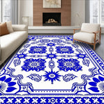 Mosaic Tile Inspired with Hexagonal Flower Clusters (Blue) - ODIKA