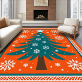 Winter Spruce Tree with Frosted and Snowflake Accents Half Round(Orange)